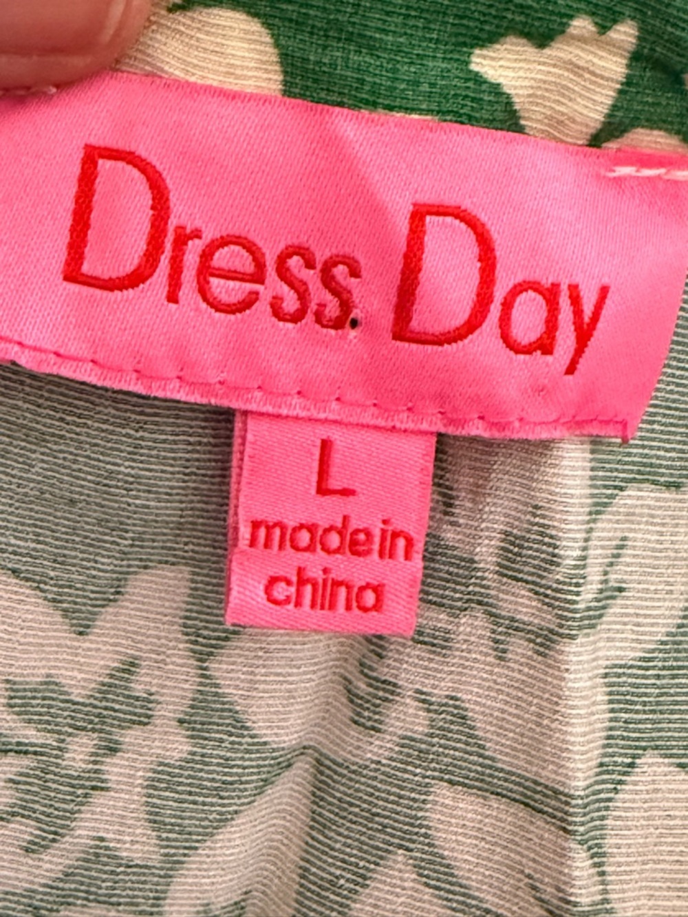 Dress Day Green Floral Maxi Dress with Cream Botanical Print Large - Picture 10 of 10